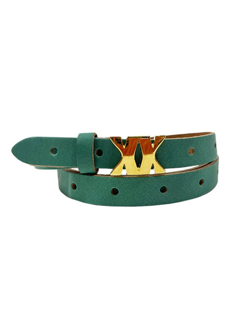 Leather Belt Shine Gold